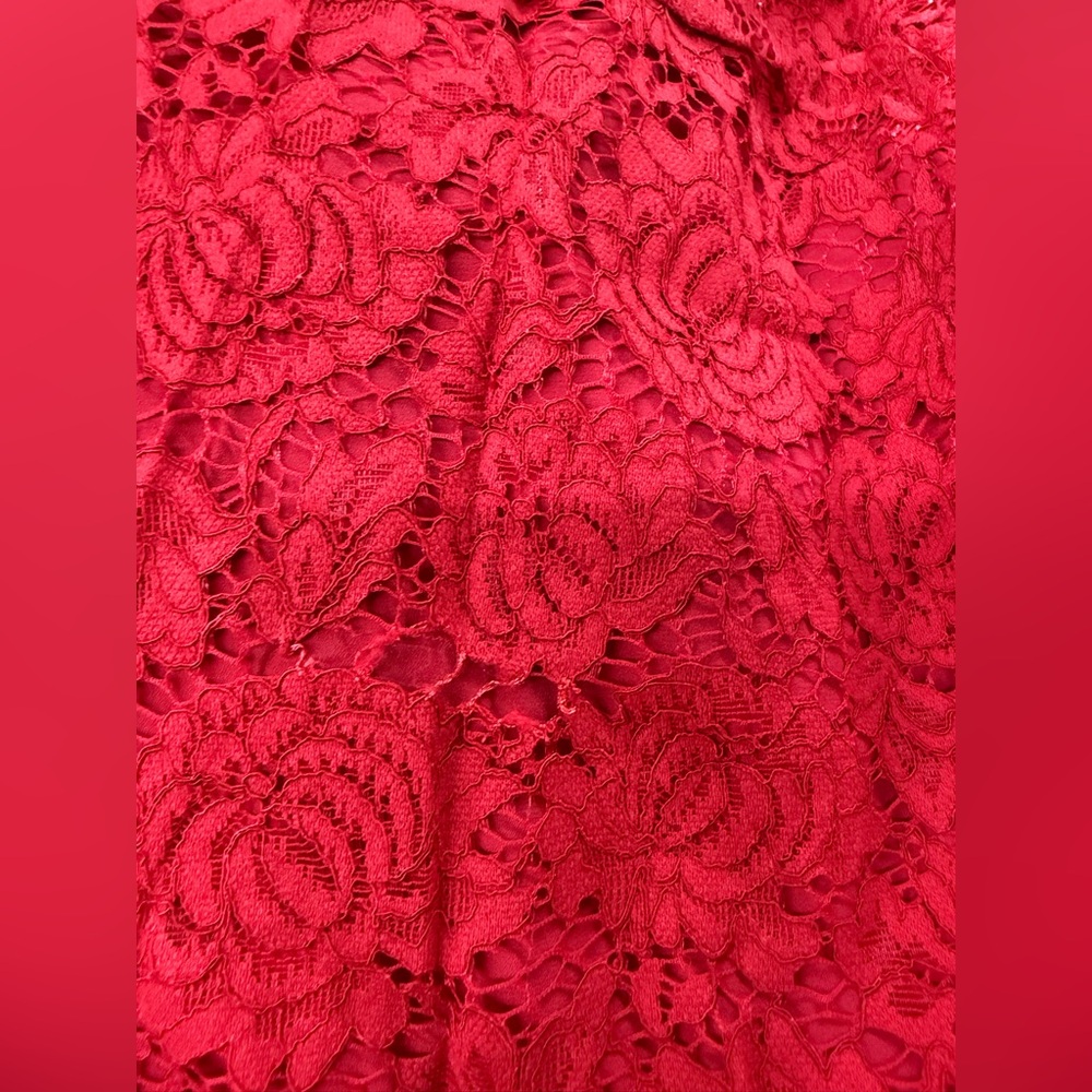 NWOT Kate Spade Poppy Red Lace Midi Dress Size 12 - Picture 4 of 6